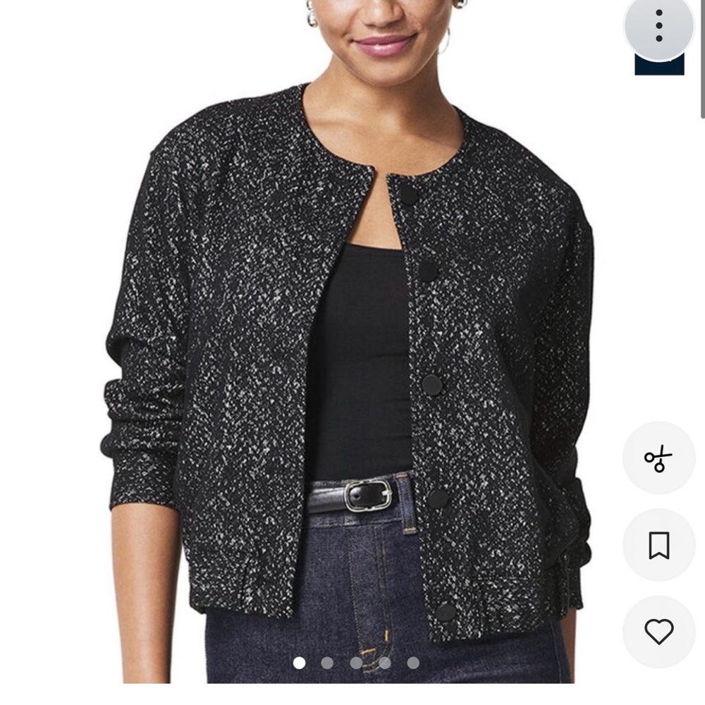 Spanx Black Women's Jacket Ponte Bomber Jacket. Size Large - Picture 5 of 6